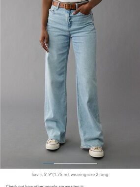 American eagle High-Rise Wide-Leg Womens Jeans in Light Blue